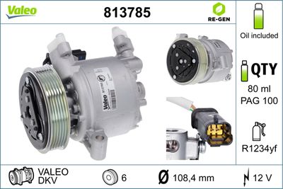 VALEO Compressor, airconditioning VALEO RE-GEN REMANUFACTURED (813785)