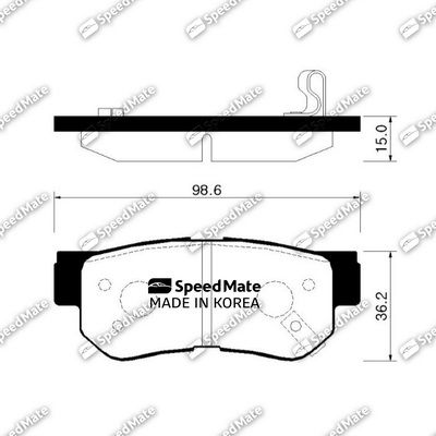 Комплект тормозных колодок, дисковый тормоз SpeedMate SM-BPH022 для HYUNDAI MATRIX