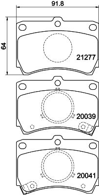 Комплект тормозных колодок, дисковый тормоз HELLA 8DB 355 029-221 для MAZDA 323
