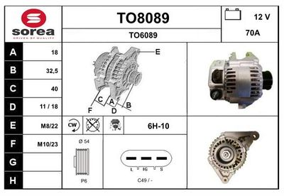 GENERATOR / ALTERNATOR SNRA TO8089