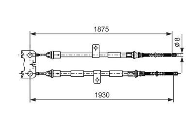 Тросик, cтояночный тормоз BOSCH 1 987 477 520 для FORD FIESTA