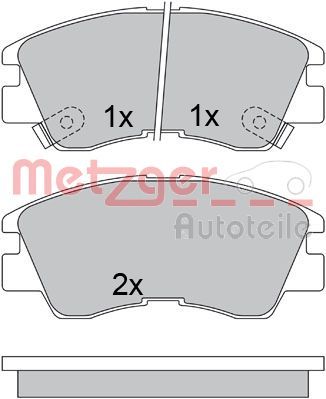Комплект тормозных колодок, дисковый тормоз METZGER 1170600 для MITSUBISHI L300