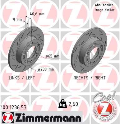 Тормозной диск ZIMMERMANN 100.1236.53 для VW T-CROSS