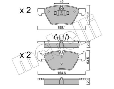 Комплект тормозных колодок, дисковый тормоз 22-0557-5