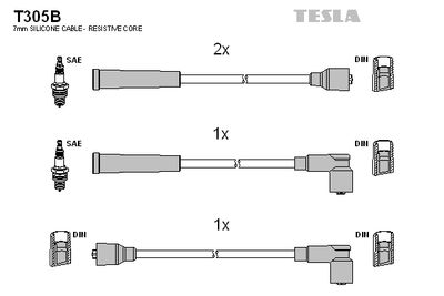 Комплект проводов зажигания TESLA T305B для DAIHATSU HIJET