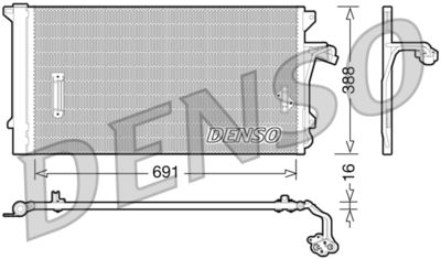 DENSO DCN02003 Радіатор кондиціонера для PORSCHE (Порш)
