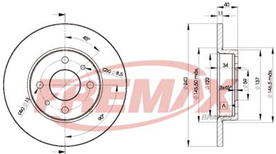 FREMAX BD-3465 Тормозные диски  для FIAT UNO (Фиат Уно)