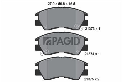 Zestaw klocków hamulcowych, hamulce tarczowe PAGID T0044N