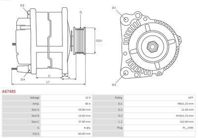 Alternator A6748S