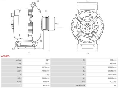 Alternator A3085S