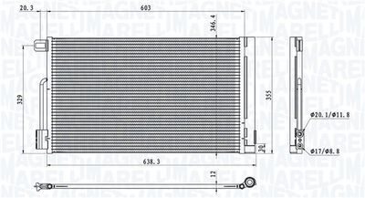 MAGNETI MARELLI 350203611000 Радиатор кондиционера  для PEUGEOT BIPPER (Пежо Биппер)