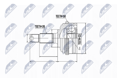 Zestaw przegubu, wał napędowy NTY NPZ-RV-004