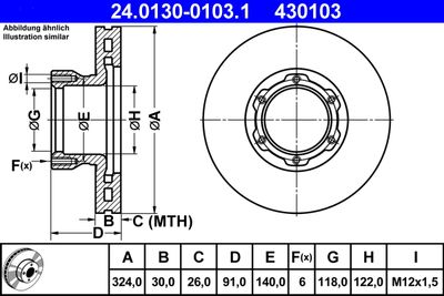 Тормозной диск ATE 24.0130-0103.1 для MERCEDES-BENZ VARIO