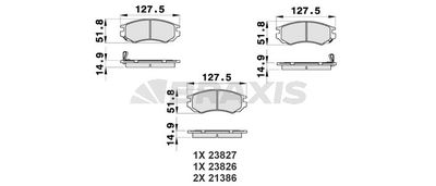 Комплект тормозных колодок, дисковый тормоз BRAXIS AB0511 для NISSAN 100NX