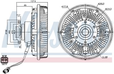 kuplung, hűtőventilátor NISSENS 86184 for MAN