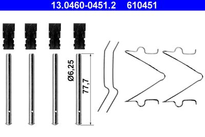 Комплектующие, колодки дискового тормоза ATE 13.0460-0451.2 для KIA PRIDE