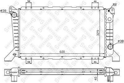 Радиатор, охлаждение двигателя STELLOX 10-25056-SX для FORD TRANSIT