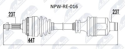 Приводной вал NTY NPW-RE-016 для RENAULT KANGOO