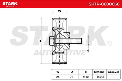обтящна ролка, пистов ремък STARK SKTP-0600668