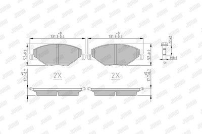 BREMSBELAGSATZ SCHEIBENBREMSE JURID 573601J 1