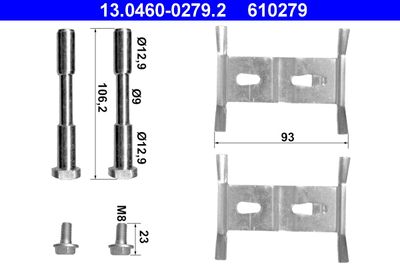 Комплектующие, колодки дискового тормоза ATE 13.0460-0279.2 для PORSCHE CAYENNE