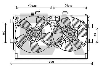 Вентилятор, охлаждение двигателя EACLIMA 33V51029 для MITSUBISHI ASX