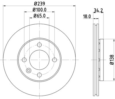 HELLA 8DD 355 104-211 Тормозные диски  для SEAT AROSA (Сеат Ароса)