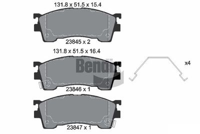 Sada brzdových destiček, kotoučová brzda BENDIX Braking BPD2055