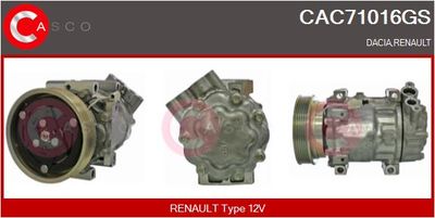 Компрессор, кондиционер CASCO CAC71016GS для RENAULT LOGAN