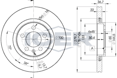 спирачен диск ICER 78BD5603-2