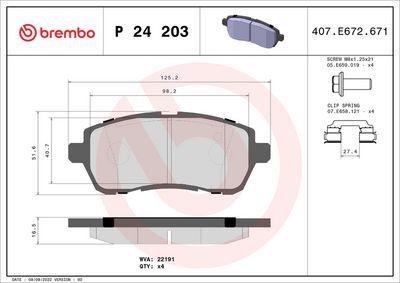 Brake Pad Set, disc brake P 24 203