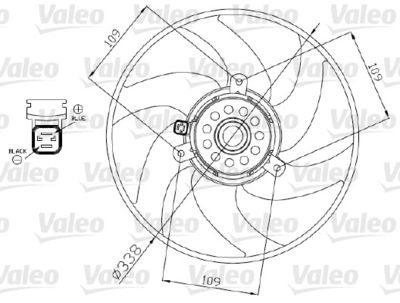 VALEO 698375 Вентилятор системы охлаждения двигателя  для PEUGEOT 406 (Пежо 406)