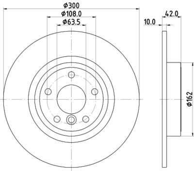 Тормозной диск HELLA 8DD 355 132-391 для JAGUAR XF