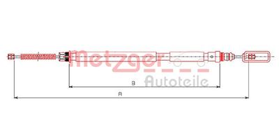 Тросик, cтояночный тормоз METZGER 491.4 для CITROËN JUMPY
