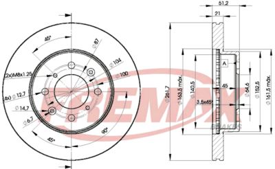 FREMAX BD-2581 Тормозные диски  для HONDA ACCORD (Хонда Аккорд)