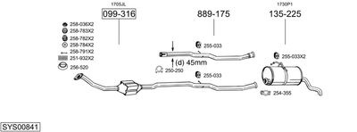 Układ wydechowy BOSAL SYS00841