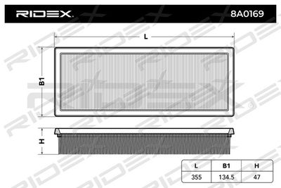 Воздушный фильтр RIDEX 8A0169 для BUICK CENTURY