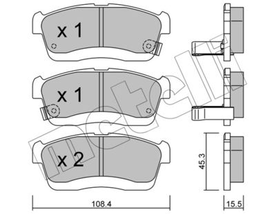 Комплект тормозных колодок, дисковый тормоз METELLI 22-0914-0 для DAIHATSU CUORE