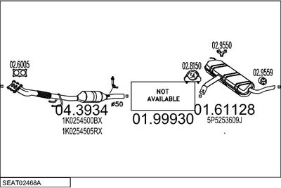 Układ wydechowy MTS SEAT02468A033677