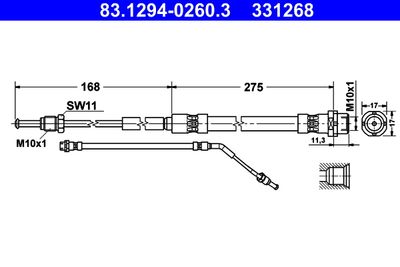 ATE 83.1294-0260.3 Тормозной шланг  для BMW Z4 (Бмв З4)