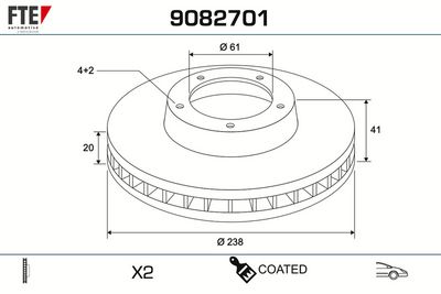 спирачен диск FTE 9082701
