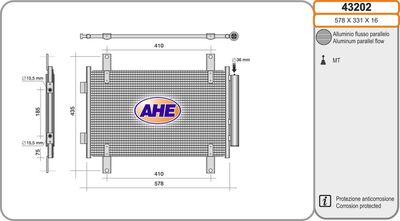 AHE 43202 Радиатор кондиционера  для FIAT DUCATO (Фиат Дукато)