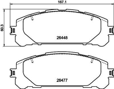 Комплект тормозных колодок, дисковый тормоз HELLA 8DB 355 043-871 для TOYOTA HIGHLANDER