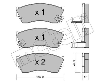 Комплект тормозных колодок, дисковый тормоз METELLI 22-0168-0 для SUZUKI CAPPUCCINO