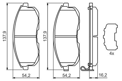 Brake Pad Set, disc brake 0 986 494 443