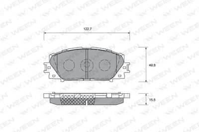 Комплект тормозных колодок, дисковый тормоз WEEN 151-0021 для LEXUS CT