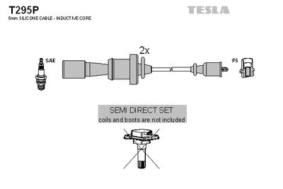 Комплект проводов зажигания TESLA T295P для MITSUBISHI OUTLANDER