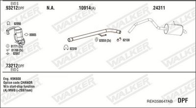 SISTEM DE ESAPAMENT WALKER REK058647AB