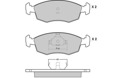 Комплект тормозных колодок, дисковый тормоз E.T.F. 12-0950 для FIAT ALBEA