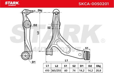 носач, окачване на колелата STARK SKCA-0050201